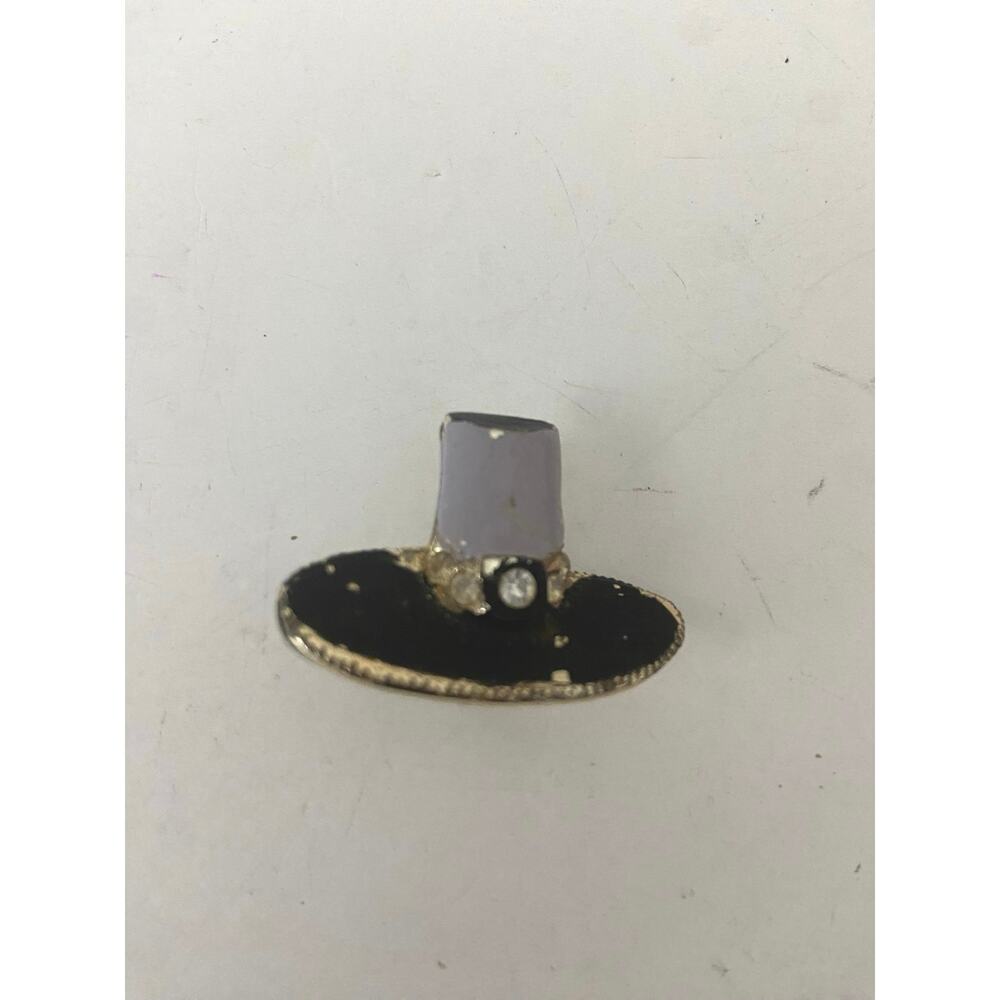 Vintage 80s Gray & Black Hat Pin - Unique Fashion Accessory